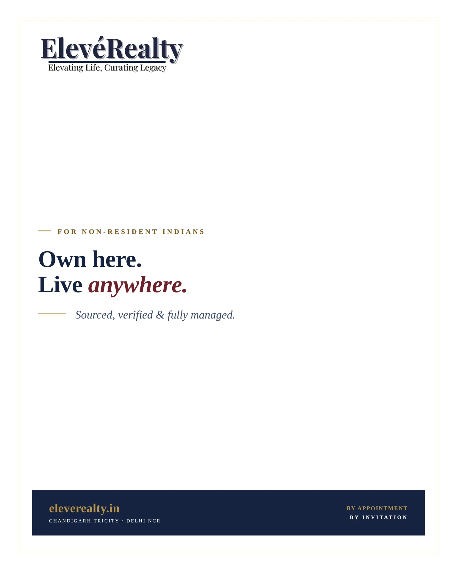 ElevéRealty — own here. Live anywhere.